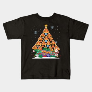 Pizza christmas tree funny pizza lovers christmas gift Kids T-Shirt